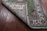 Green Persian Nain Handmade Wool & Silk Rug - 2' 8" X 20' 3"