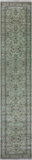 Green Persian Nain Hand Knotted Wool & Silk Runner Rug - 2' 9" X 14' 1"