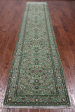 Green Persian Nain Hand Knotted Wool & Silk Runner Rug - 2' 9" X 14' 1"