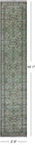 Green Persian Nain Hand Knotted Wool & Silk Runner Rug - 2' 9" X 14' 1"