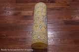 Gold Persian Nain Handmade Wool & Silk Runner Rug - 2' 8" X 11' 11"