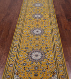 Gold Persian Nain Handmade Wool & Silk Runner Rug - 2' 8" X 11' 11"