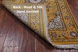 Gold Persian Nain Handmade Wool & Silk Runner Rug - 2' 8" X 11' 11"