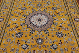 Gold Persian Nain Handmade Wool & Silk Runner Rug - 2' 8" X 11' 11"