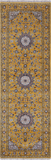 Gold Persian Nain Hand Knotted Wool & Silk Runner Rug - 2' 8" X 8' 2"