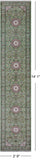 Green Persian Nain Hand Knotted Wool & Silk Runner Rug - 2' 9" X 14' 1"