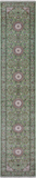 Green Persian Nain Hand Knotted Wool & Silk Runner Rug - 2' 9" X 14' 1"