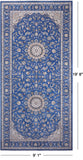 Blue Persian Nain Handmade Wool & Silk Rug - 9' 1" X 19' 8"