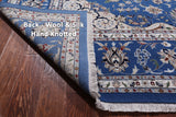 Blue Persian Nain Handmade Wool & Silk Rug - 9' 1" X 19' 8"
