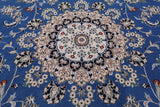 Blue Persian Nain Handmade Wool & Silk Rug - 9' 1" X 19' 8"