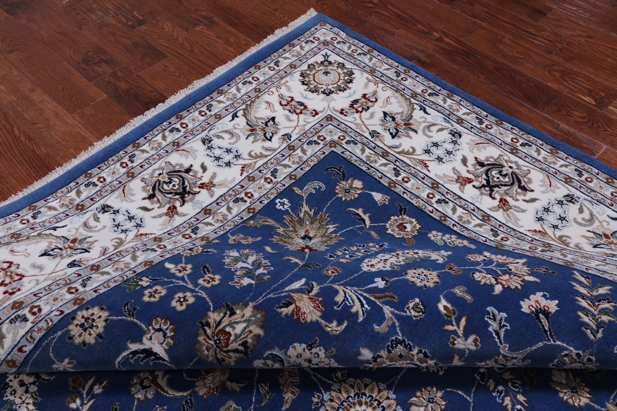 Square Persian Nain Hand Knotted Wool & Silk Rug - 10' 0" X 10' 0"