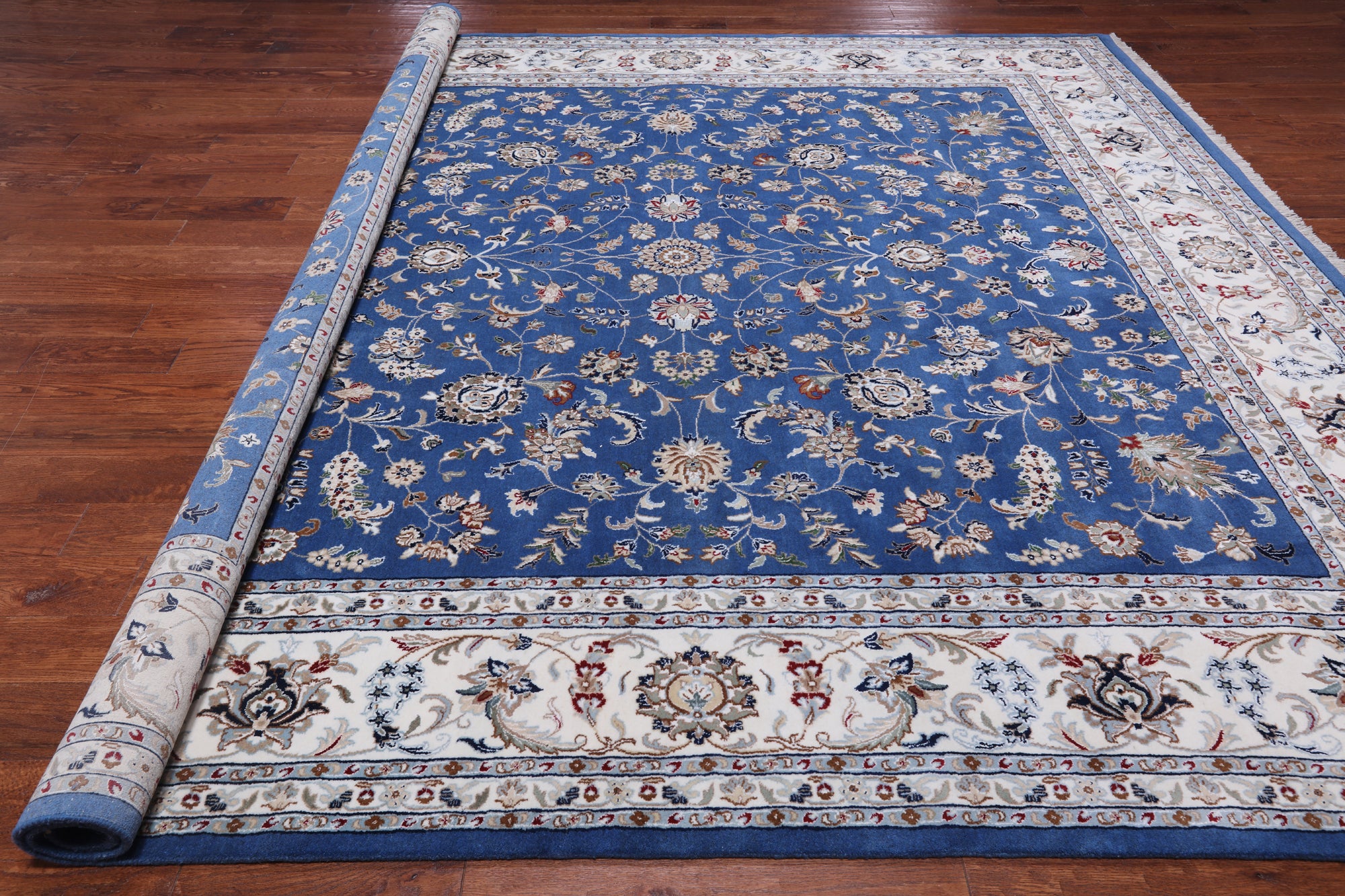 Square Persian Nain Hand Knotted Wool & Silk Rug - 10' 0" X 10' 0"