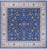 Square Persian Nain Hand Knotted Wool & Silk Rug - 10' 0" X 10' 0"