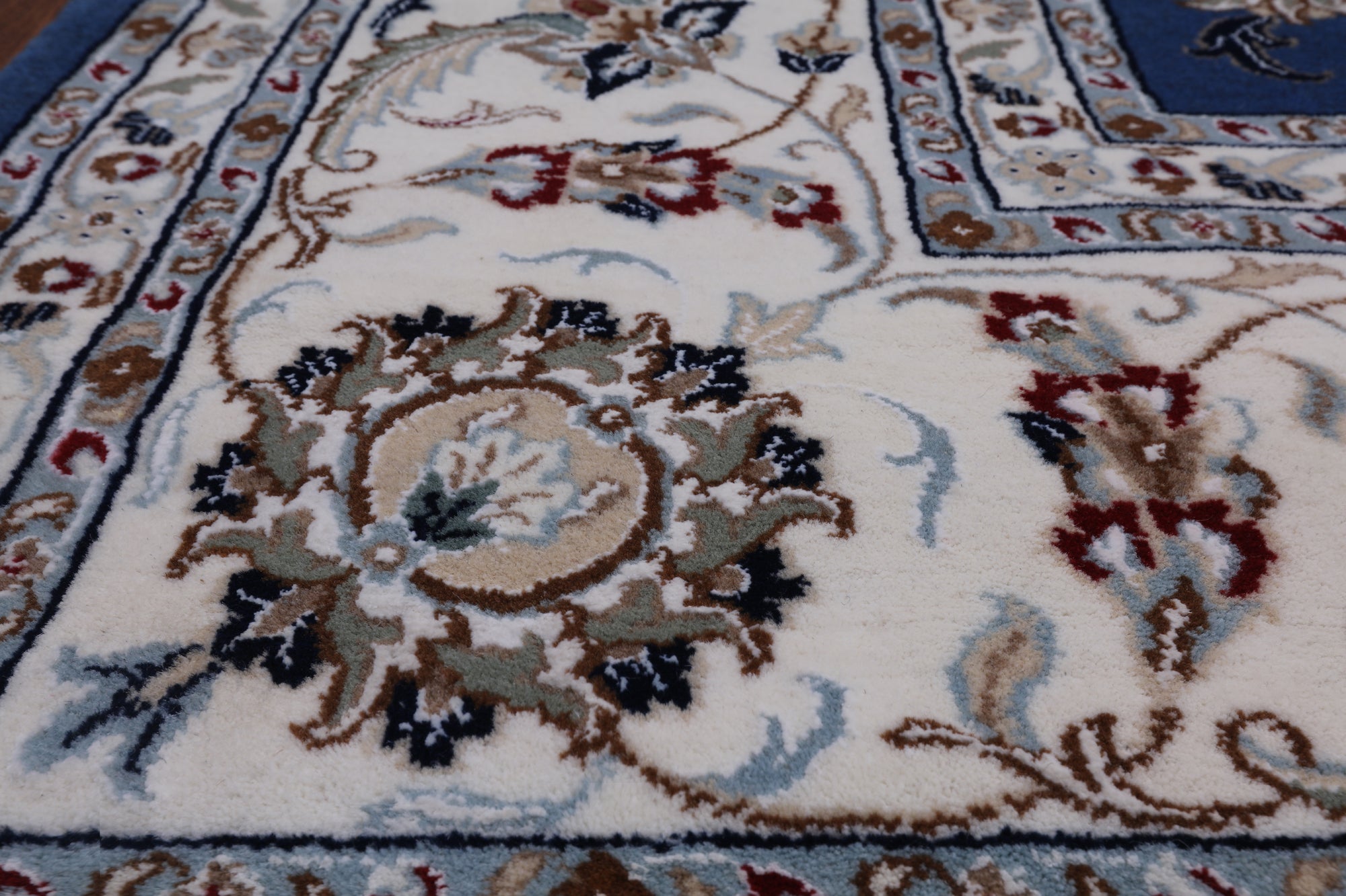 Square Persian Nain Hand Knotted Wool & Silk Rug - 10' 0" X 10' 0"