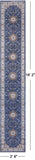 Blue Persian Nain Hand-Knotted Wool & Silk Runner Rug - 2' 8" X 16' 2"