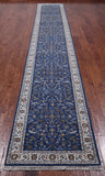 Blue Persian Nain Hand Knotted Wool & Silk Rug - 2' 9" X 24' 5"