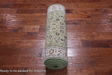 Green Persian Nain Handmade Wool & Silk Runner Rug - 2' 9" X 14' 1"