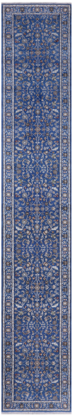 Blue Persian Nain Handmade Wool & Silk Runner Rug - 2' 9" X 16' 3"