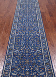 Blue Persian Nain Handmade Wool & Silk Runner Rug - 2' 9" X 16' 3"