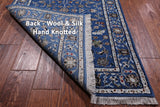Blue Persian Nain Handmade Wool & Silk Runner Rug - 2' 9" X 16' 3"