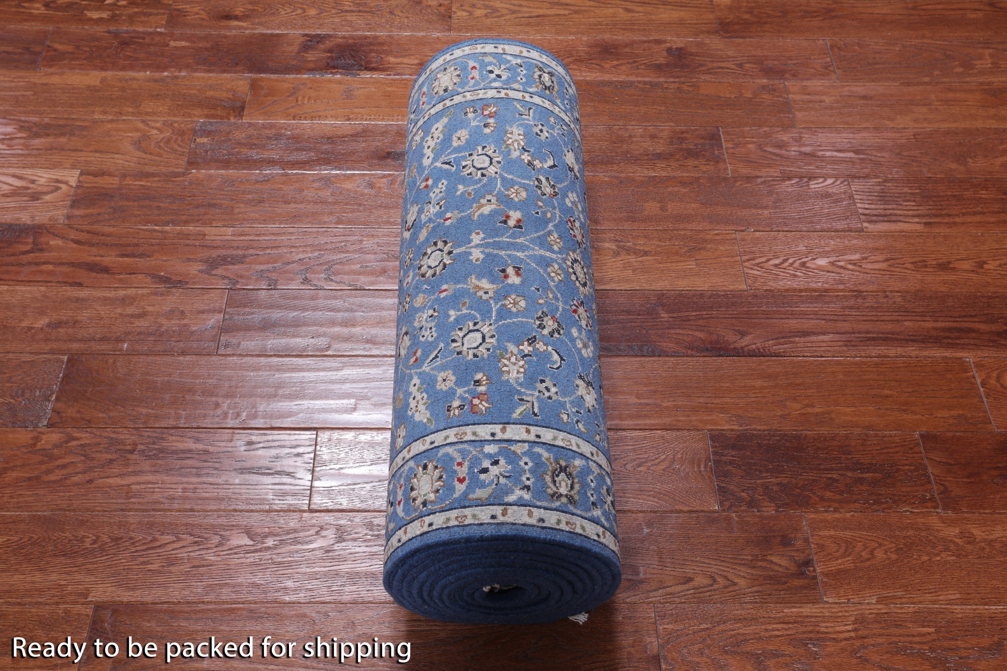 Blue Persian Nain Handmade Wool & Silk Runner Rug - 2' 9" X 16' 3"