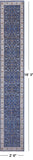 Blue Persian Nain Hand Knotted Wool & Silk Runner Rug - 2' 6" X 16' 3"