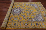 Gold Persian Nain Handmade Wool & Silk Rug - 6' 0" X 9' 0"