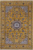 Gold Persian Nain Handmade Wool & Silk Rug - 6' 0" X 9' 0"