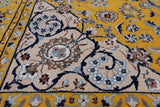 Gold Persian Nain Handmade Wool & Silk Rug - 6' 0" X 9' 0"