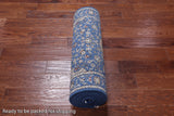 Blue Persian Nain Hand Knotted Wool & Silk Runner Rug - 2' 8" X 11' 10"