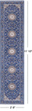 Blue Persian Nain Hand Knotted Wool & Silk Runner Rug - 2' 8" X 11' 10"