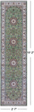 Green Persian Nain Hand Knotted Wool & Silk Runner Rug - 2' 7" X 10' 2"
