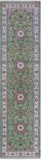 Green Persian Nain Hand Knotted Wool & Silk Runner Rug - 2' 7" X 10' 2"
