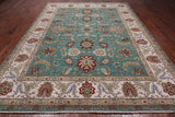 Green Persian Tabriz Handmade Wool Rug - 9' 1" X 12' 1"
