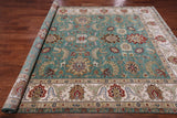 Green Persian Tabriz Handmade Wool Rug - 8' 0" X 10' 2"