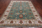 Green Persian Tabriz Handmade Wool Rug - 8' 0" X 10' 2"