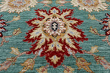 Green Persian Tabriz Handmade Wool Rug - 8' 0" X 10' 2"