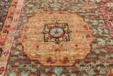 Brown Geometric Persian Mamluk Hand Knotted Wool Rug - 8' 2" X 10' 1"