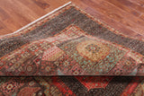 Brown Geometric Persian Mamluk Hand Knotted Wool Rug - 8' 2" X 10' 1"