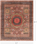 Brown Geometric Persian Mamluk Hand Knotted Wool Rug - 8' 2" X 10' 1"