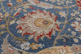 Blue Persian Sickle Leaf Hand Knotted Wool Rug - 10' 1" X 14' 1"