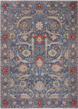 Blue Persian Sickle Leaf Hand Knotted Wool Rug - 10' 1" X 14' 1"