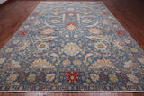Blue Persian Sickle Leaf Hand Knotted Wool Rug - 10' 1" X 14' 1"