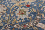 Blue Persian Sickle Leaf Hand Knotted Wool Rug - 10' 1" X 14' 1"
