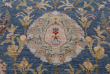 Blue Persian Sickle Leaf Hand Knotted Wool Rug - 10' 1" X 14' 1"