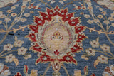 Blue Persian Sickle Leaf Hand Knotted Wool Rug - 10' 1" X 14' 1"