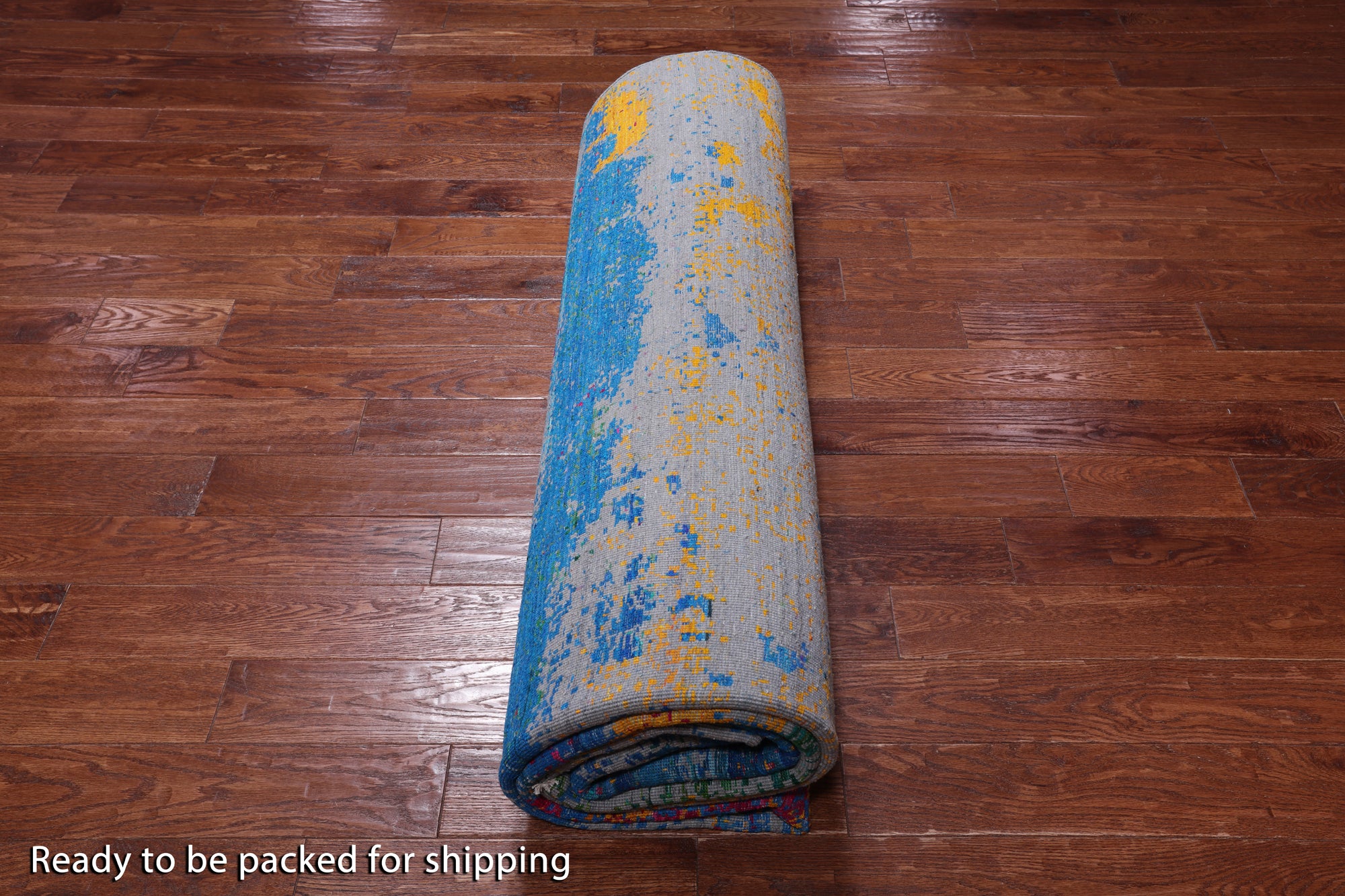 Abstract Modern Wool & Silk Handmade Rug - 9' 0" X 12' 1"