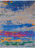Abstract Modern Wool & Silk Handmade Rug - 9' 0" X 12' 1"