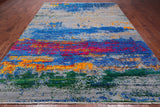 Abstract Modern Wool & Silk Handmade Rug - 9' 0" X 12' 1"