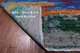 Abstract Modern Wool & Silk Handmade Rug - 9' 0" X 12' 1"